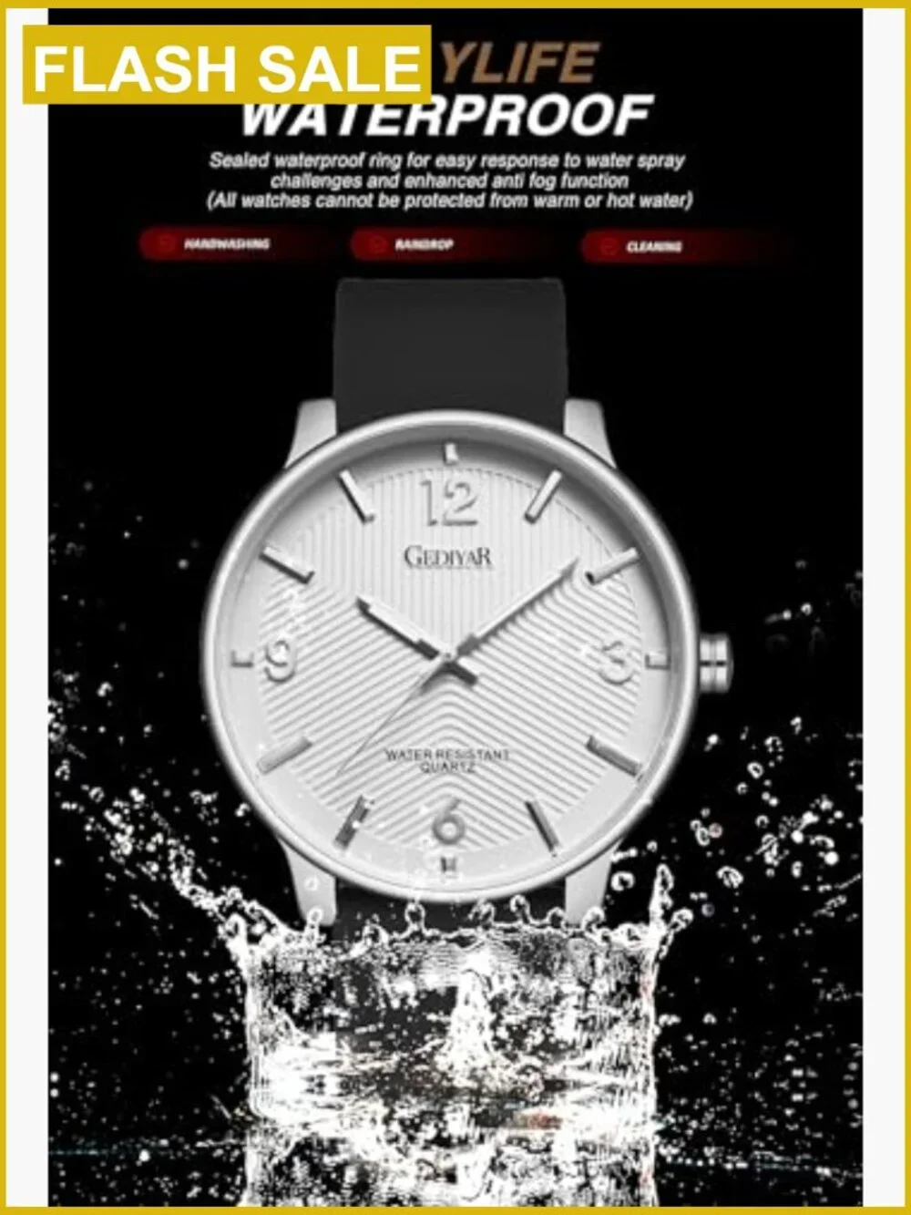 Minimalist Ultra Thin Analog Quartz Wrist Watch for Men Silicone Strap Water
